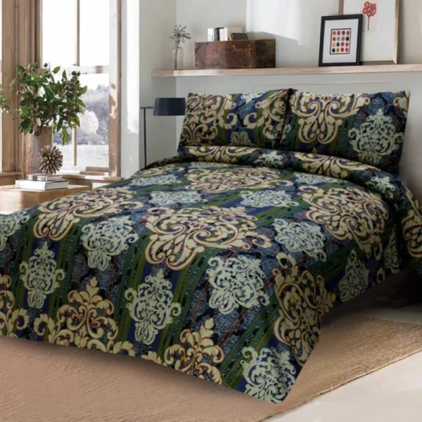 Cotton Printed Double Bed sheet Paslay Flower